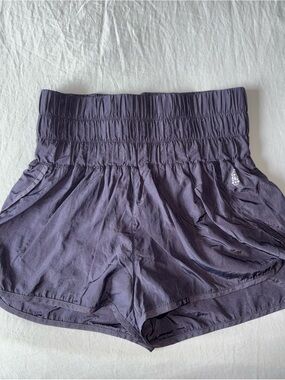 FP Movement by Free People High-Waist Smocked Deep Purple Shorts